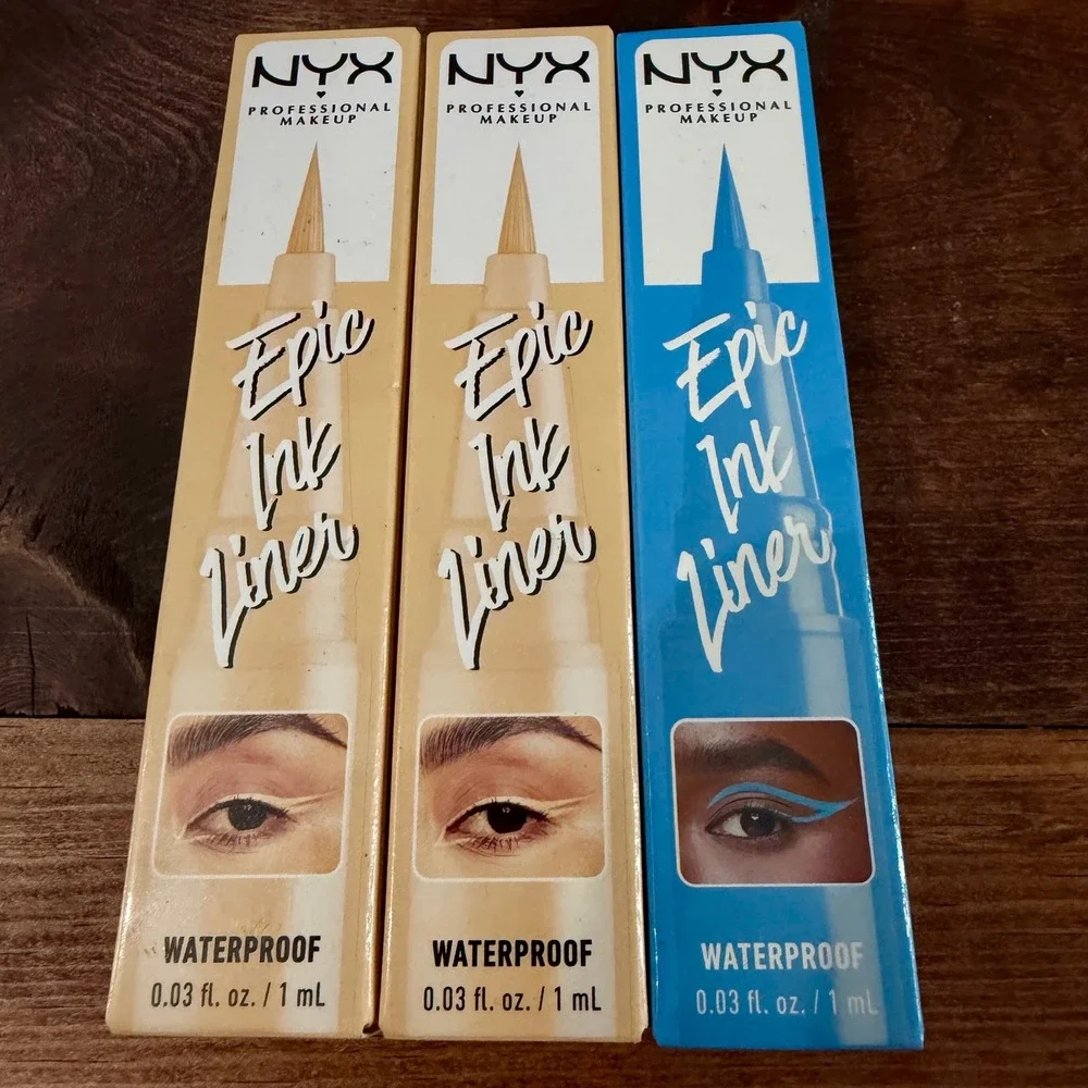 NYX Epic Ink Liner 3pc Set Marshmallow EIL07 Vintage Baby EIL08 Waterproof Matte